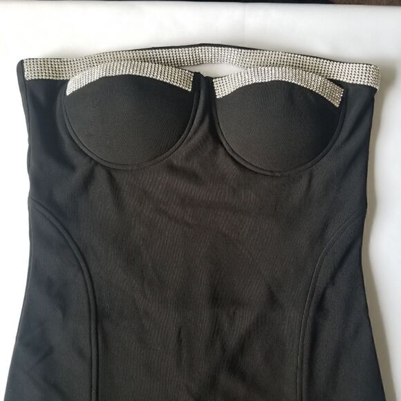 Ciel USA, Black Bodycon Dress Strapless, sz. L - Picture 2 of 6